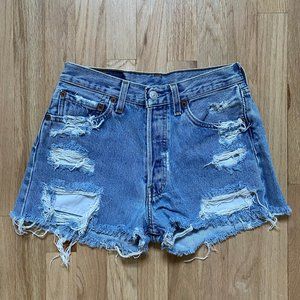 Vintage Levi's 501 High Rise Cutoff Denim Shorts